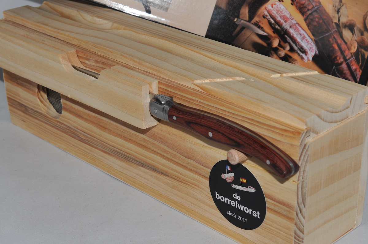 houten bewaarbox - De borrelworst